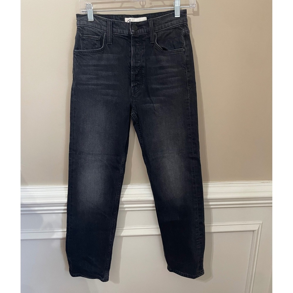 Mother Superior Tomcat Jeans Lies Lies Lies Faded Black Straight Leg Size 26